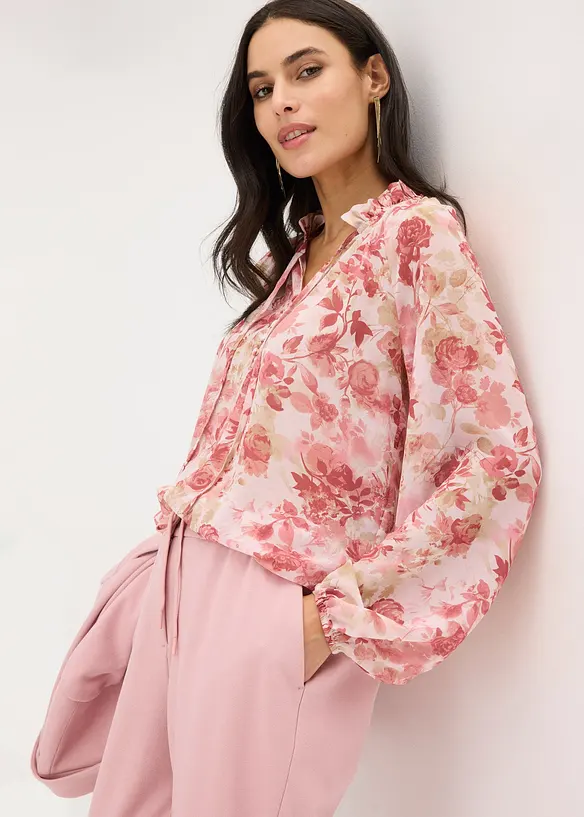 Tunica di chiffon con laccetti, bonprix