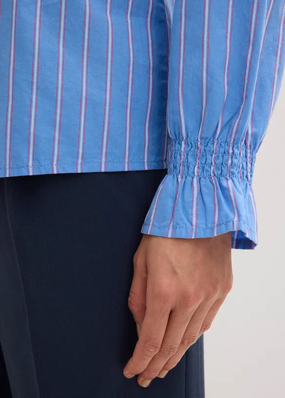 Camicetta in popeline con ruches al colletto, bonprix