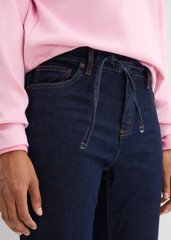 Jeans straight loose fit, vita media, bonprix