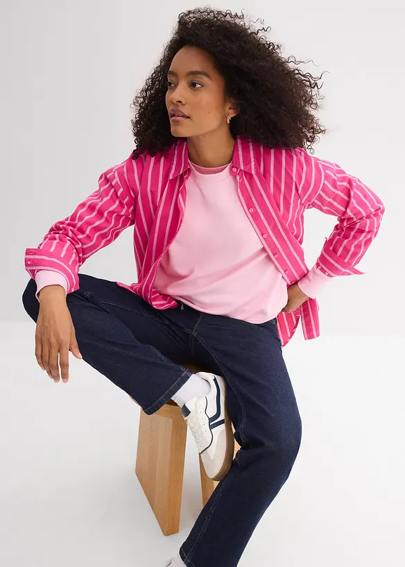 Jeans straight loose fit, vita media, bonprix