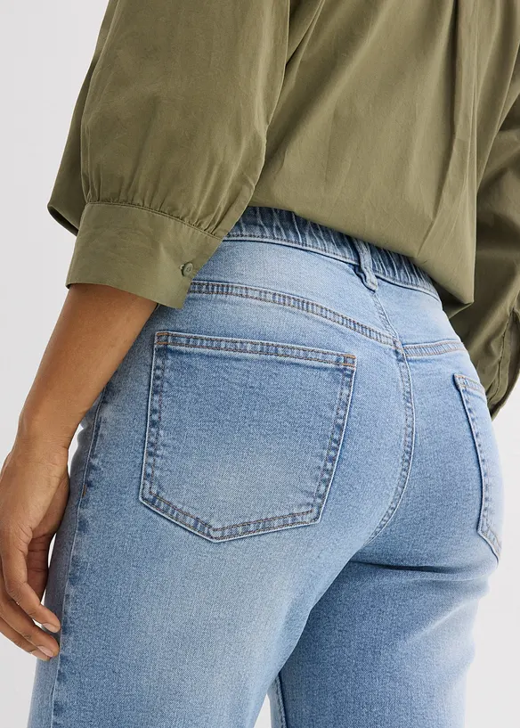 Jeans straight loose fit, vita media, bonprix