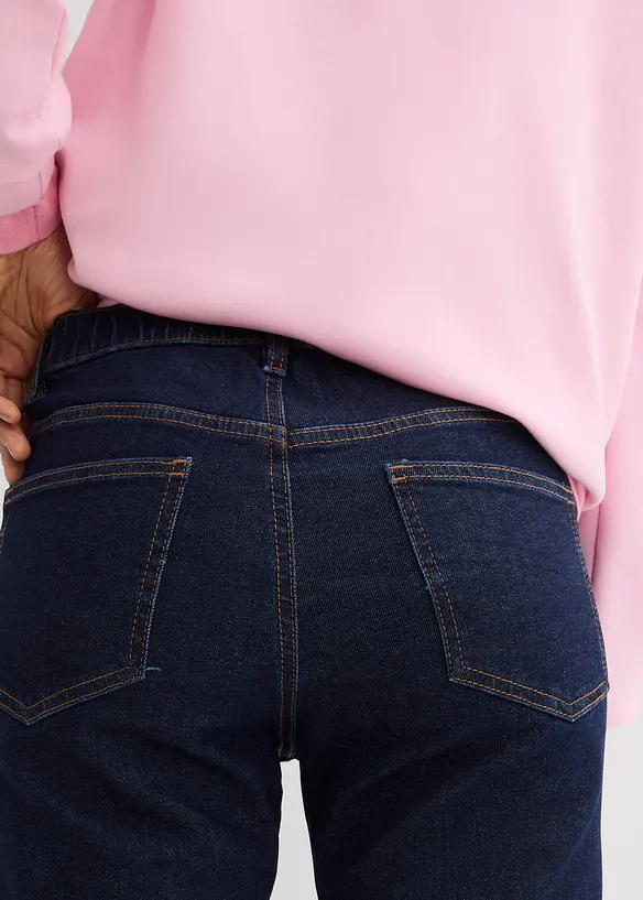 Jeans straight loose fit, vita media, bonprix