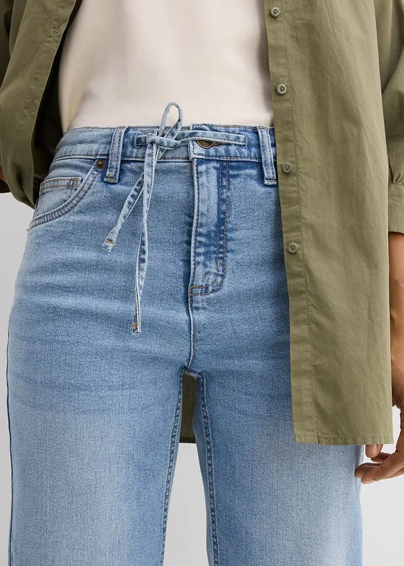 Jeans straight loose fit, vita media, bonprix