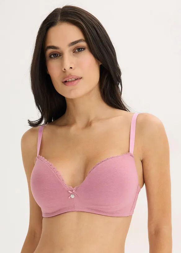 Reggiseno push-up senza ferretto con cotone (pacco da 2), bonprix