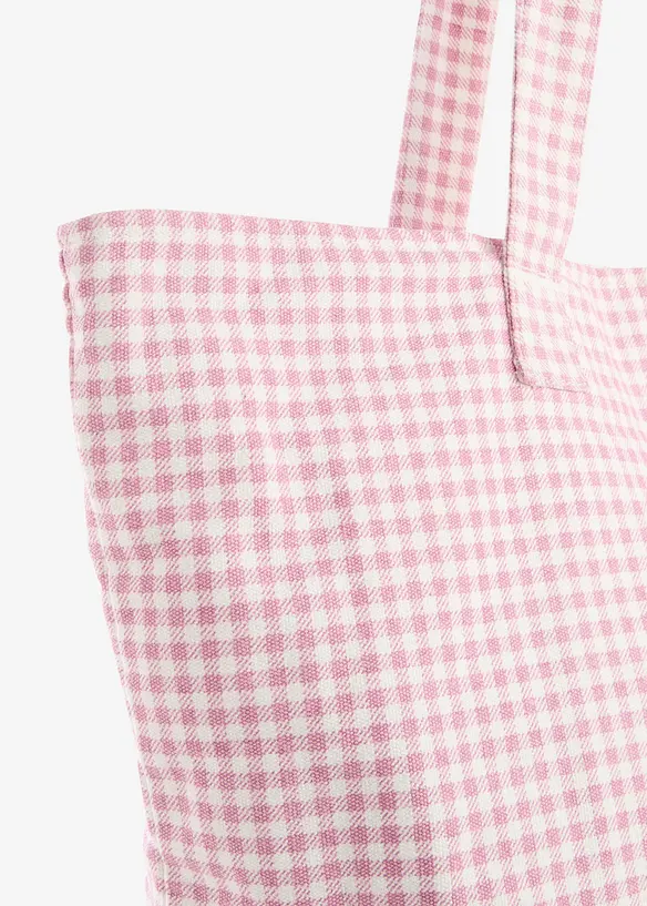 Borsa shopper in tela con quadretti Vichy stampati, bonprix