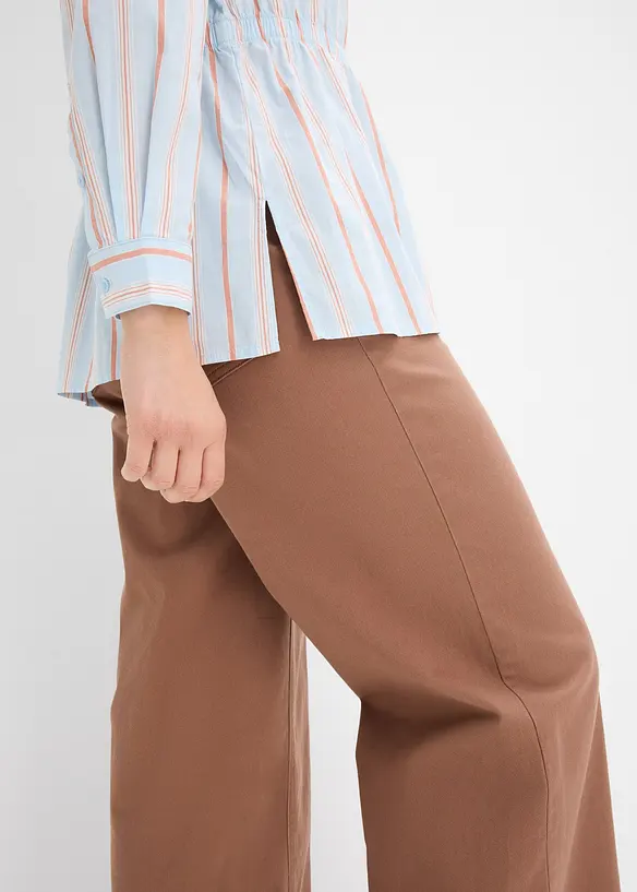 Camicia in popeline di cotone elasticizzato, bonprix