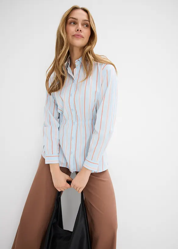 Camicia in popeline di cotone elasticizzato, bonprix