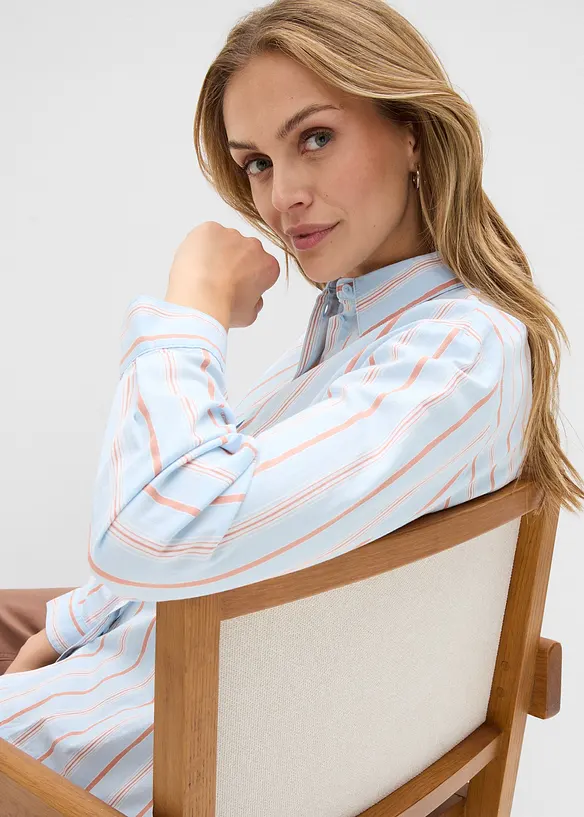 Camicia in popeline di cotone elasticizzato, bonprix