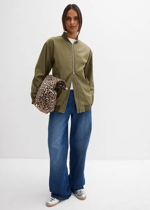 Giubbotto bomber con fodera leopardata, bonprix