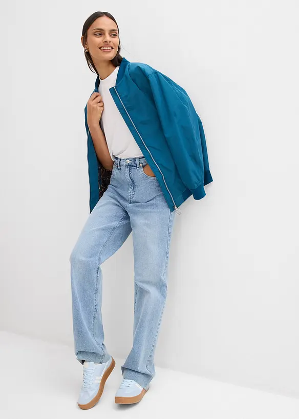 Giubbotto bomber con fodera leopardata, bonprix