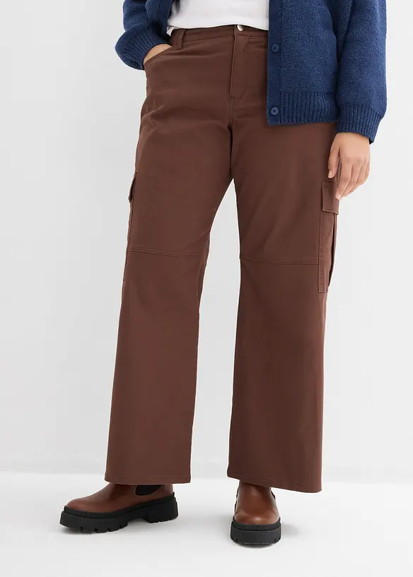 Pantaloni cargo in misto cotone elasticizzato, bonprix