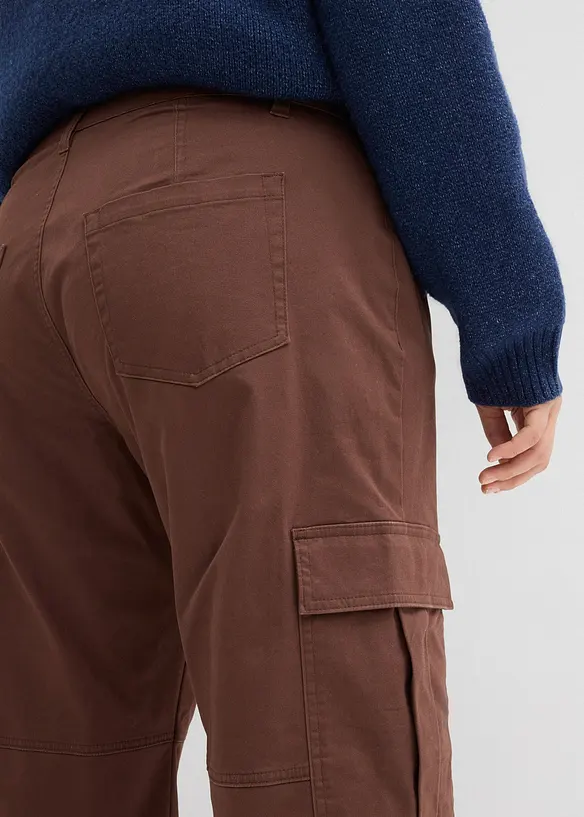 Pantaloni cargo in misto cotone elasticizzato, bonprix