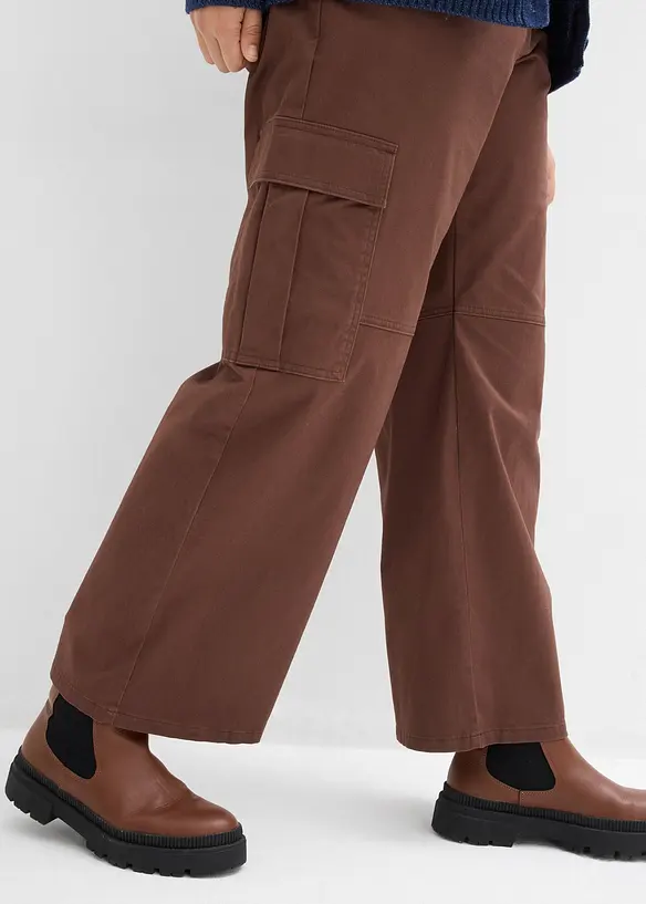 Pantaloni cargo in misto cotone elasticizzato, bonprix