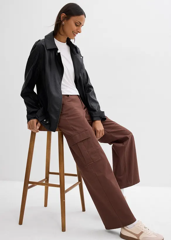 Pantaloni cargo in misto cotone elasticizzato, bonprix