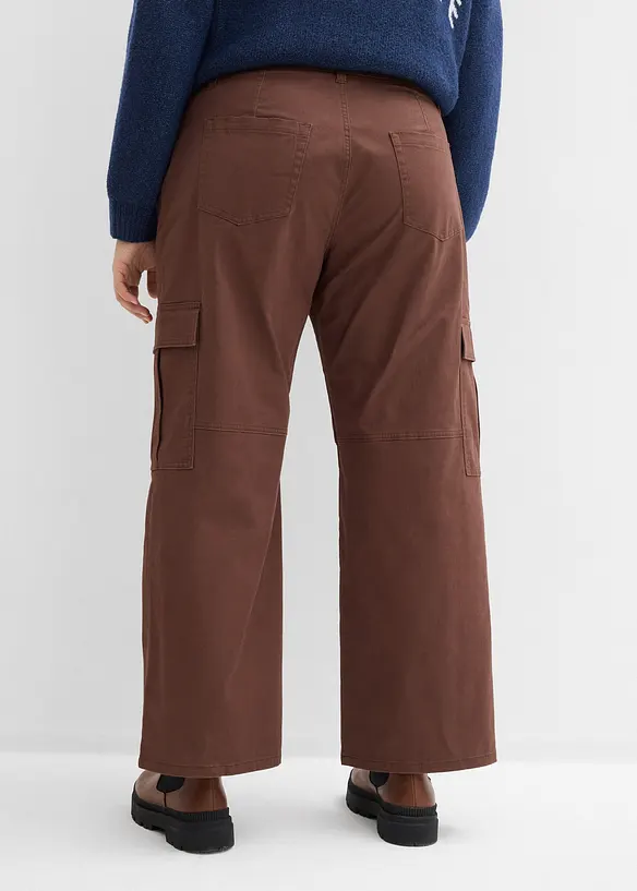 Pantaloni cargo in misto cotone elasticizzato, bonprix