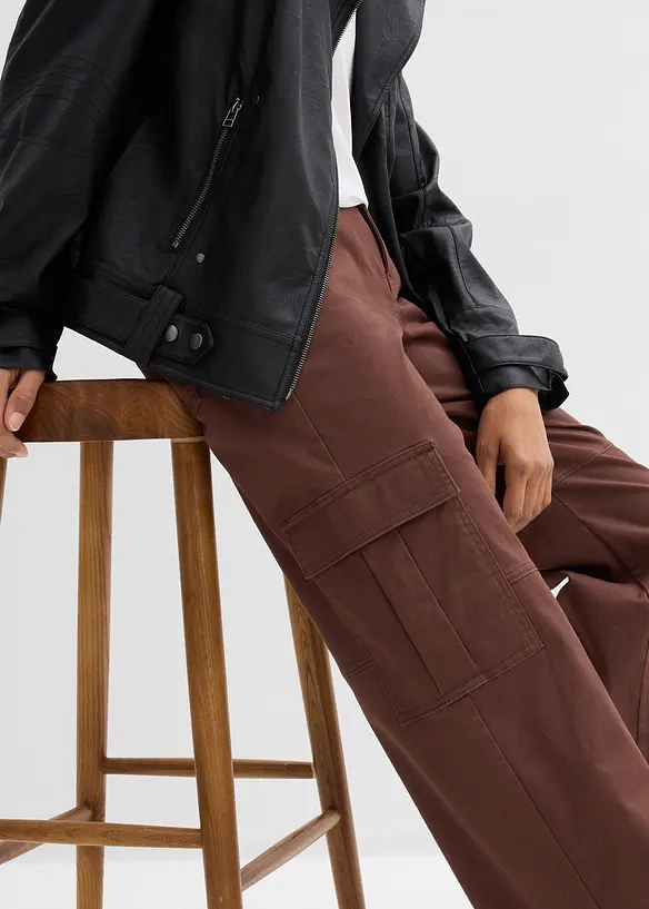 Pantaloni cargo in misto cotone elasticizzato, bonprix