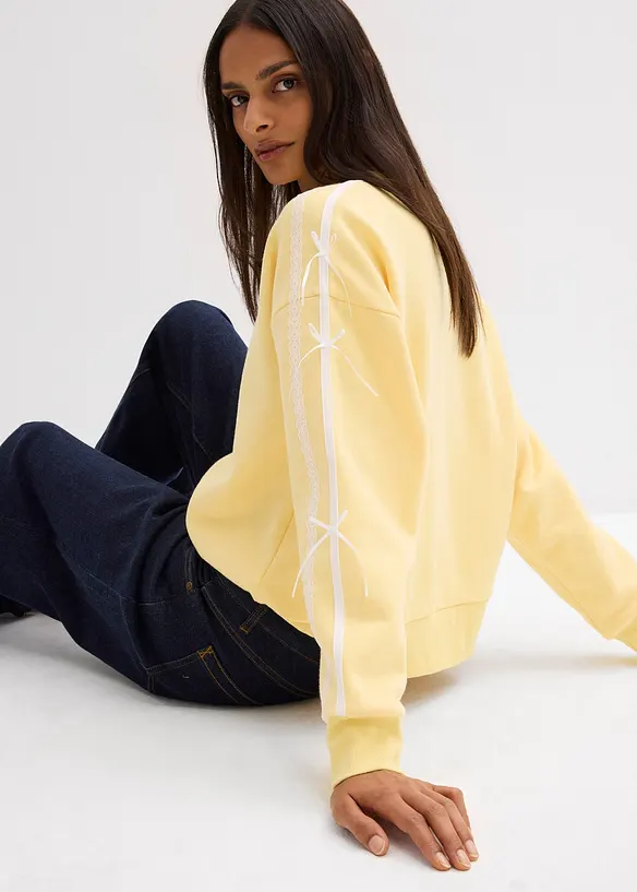 Felpa oversize in misto cotone morbido, bonprix