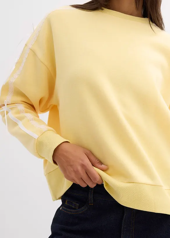 Felpa oversize in misto cotone morbido, bonprix