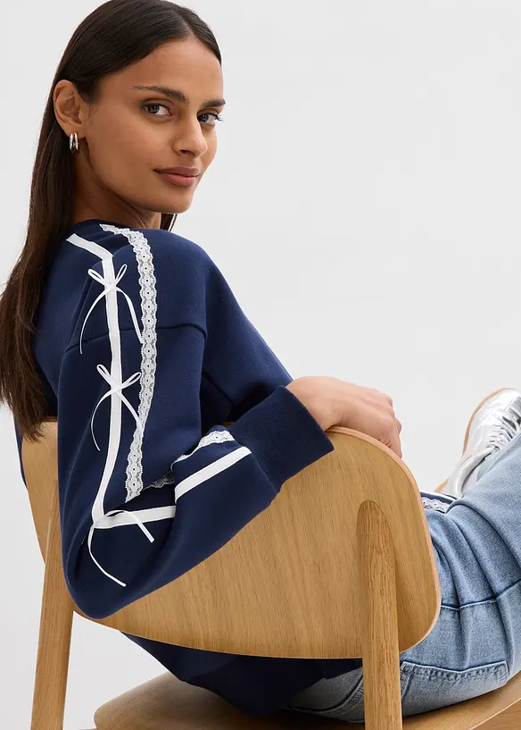 Felpa oversize in misto cotone morbido, bonprix