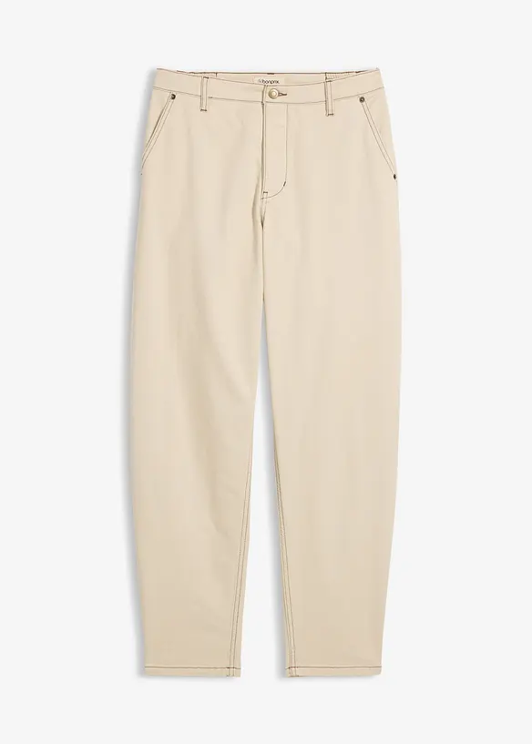 Pantaloni barrel in twill, bonprix