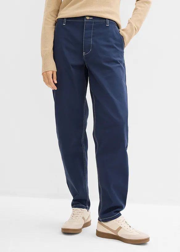 Pantaloni barrel in twill, bonprix