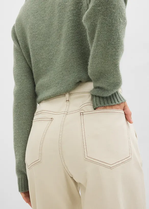 Pantaloni barrel in twill, bonprix