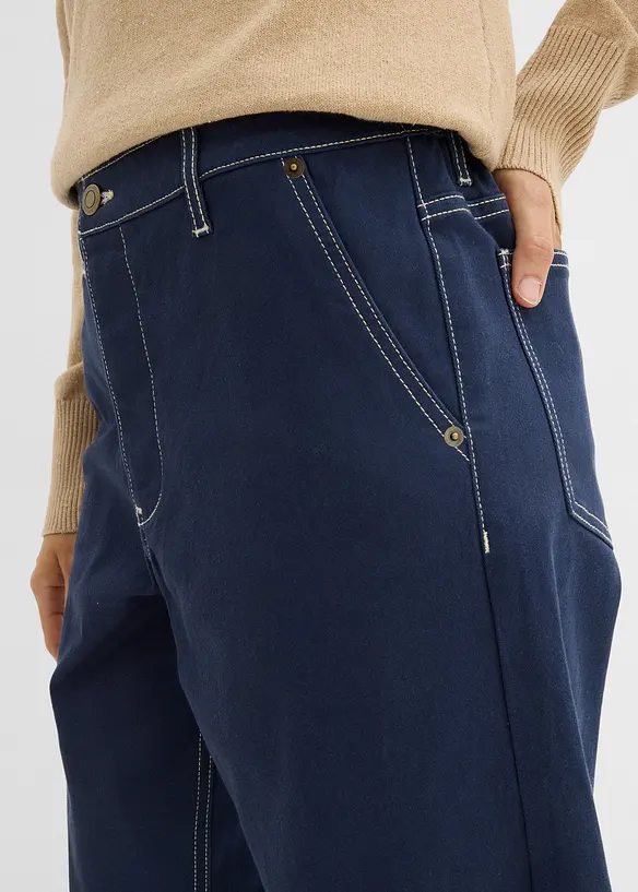 Pantaloni barrel in twill, bonprix