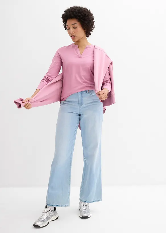 Maglia serafino lunga fino ai fianchi, bonprix