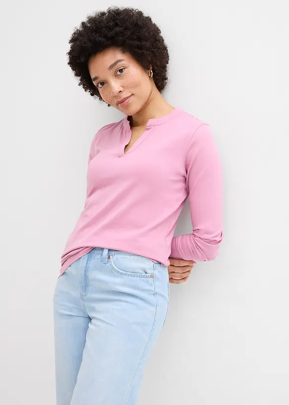 Maglia serafino lunga fino ai fianchi, bonprix