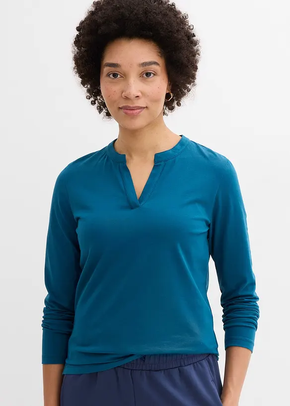 Maglia serafino lunga fino ai fianchi, bonprix