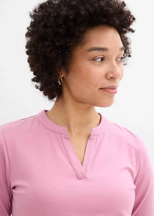 Maglia serafino lunga fino ai fianchi, bonprix