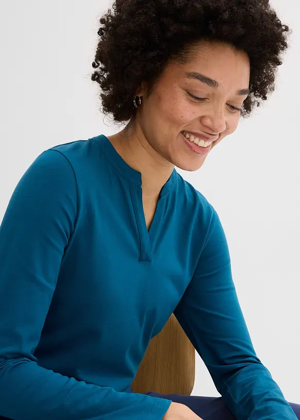 Maglia serafino lunga fino ai fianchi, bonprix