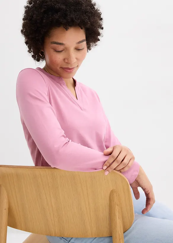 Maglia serafino lunga fino ai fianchi, bonprix