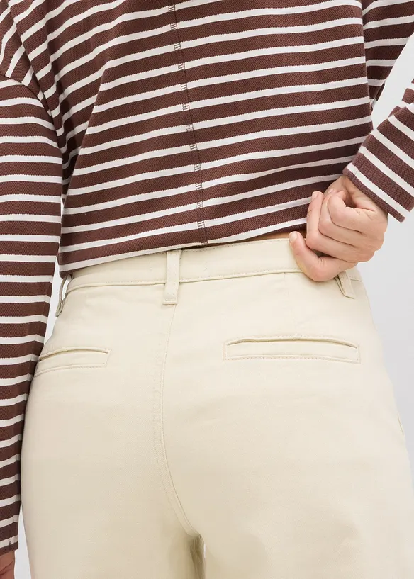 Pantaloni in twill a vita alta, bonprix