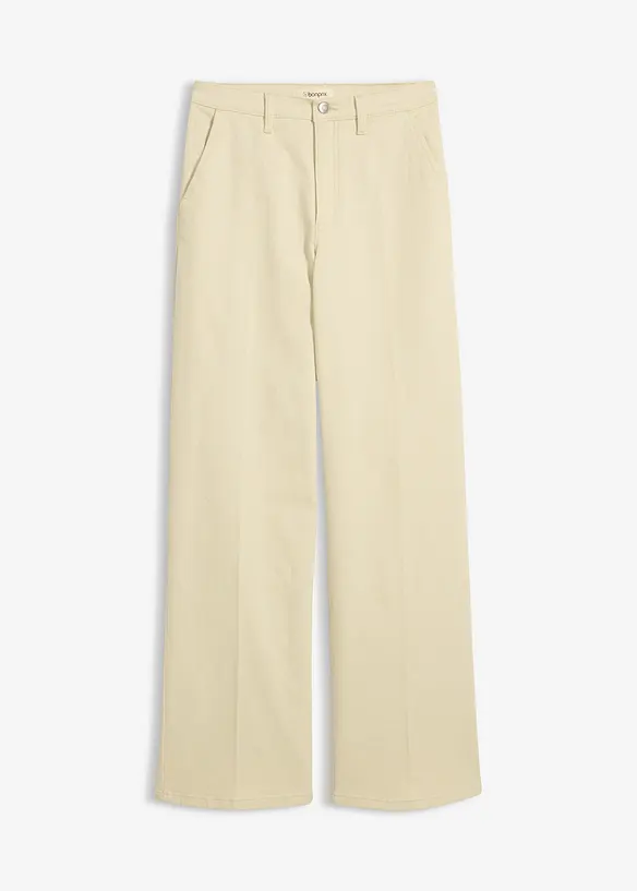 Pantaloni in twill a vita alta, bonprix