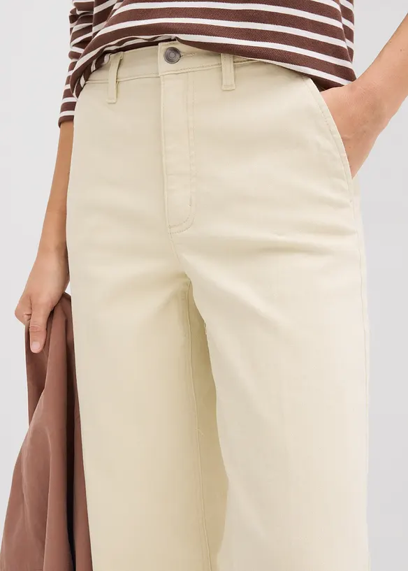 Pantaloni in twill a vita alta, bonprix
