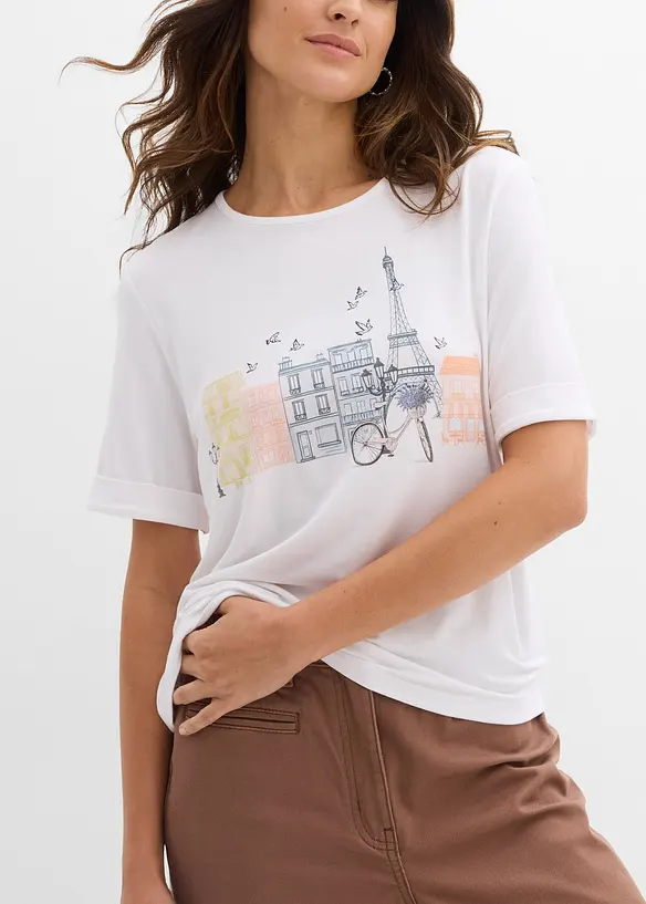 T-shirt in misto viscosa, bonprix
