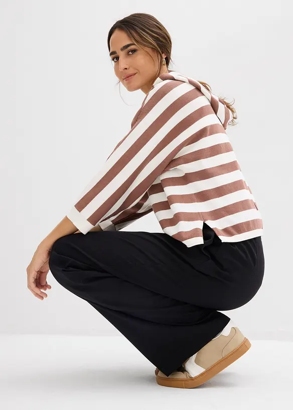 Maglione oversize in filato fine misto cotone, bonprix