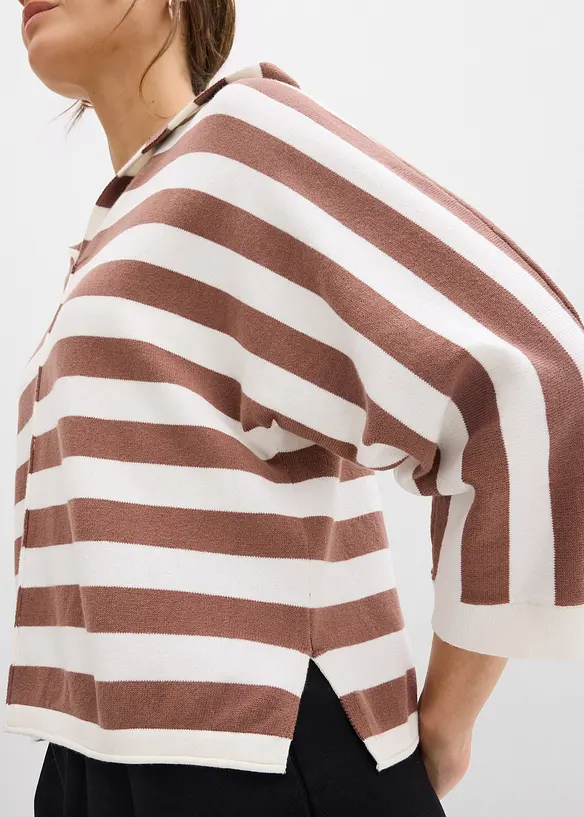 Maglione oversize in filato fine misto cotone, bonprix