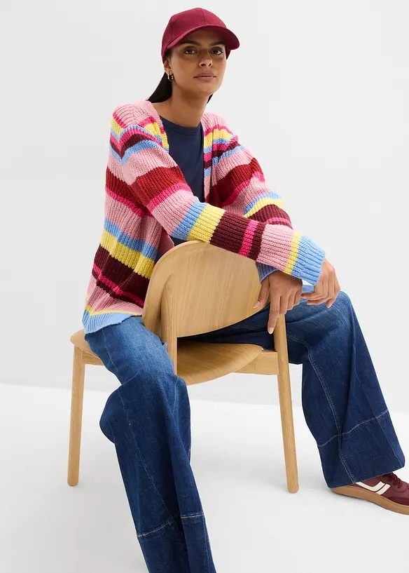 Cardigan oversize con percentuale di lana, bonprix