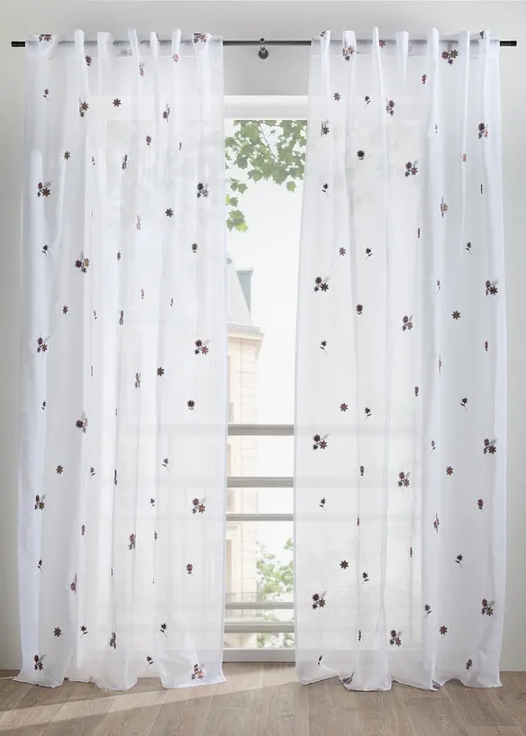 Tenda trasparente ricamata (pacco da 1), bonprix