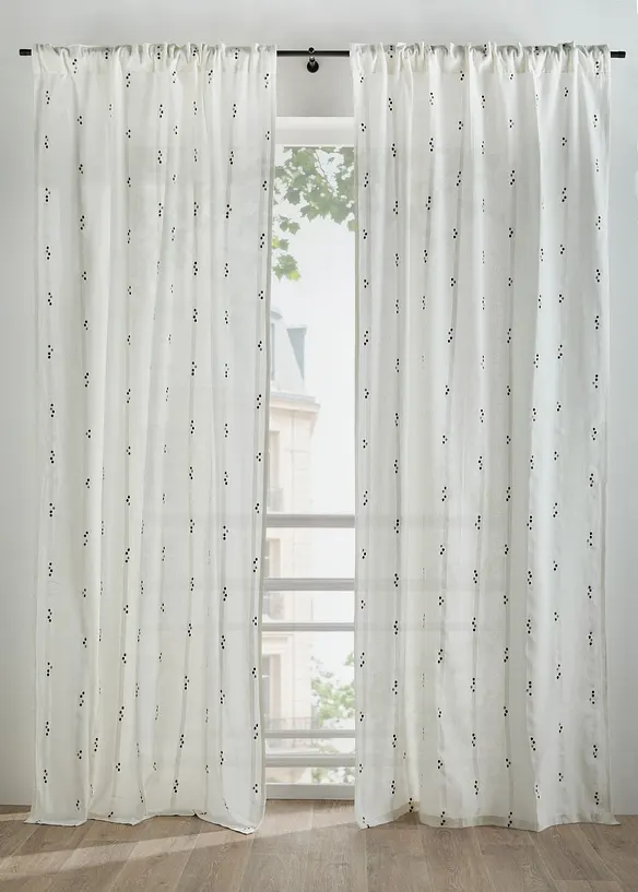 Tenda in cotone biologico con pois ricamati (pacco da 1), bonprix