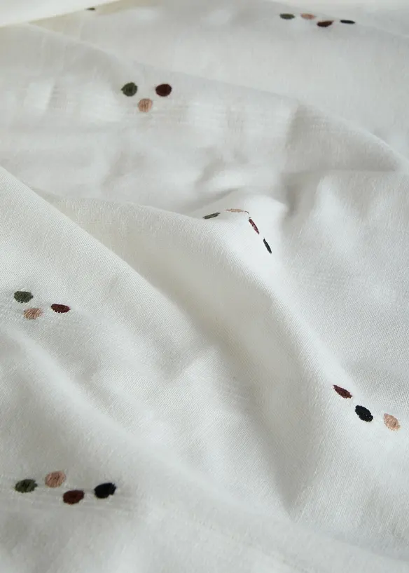 Tenda in cotone biologico con pois ricamati (pacco da 1), bonprix