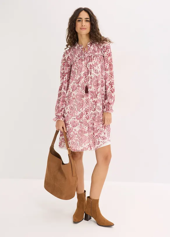 Abito tunica in morbido mesh, bonprix