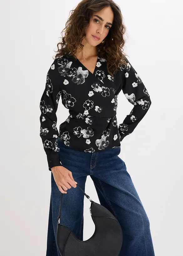 Blusa in satin fluente, bonprix