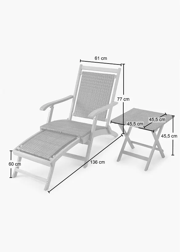 Tavolino e sedia da giardino (set 2 pezzi), bonprix