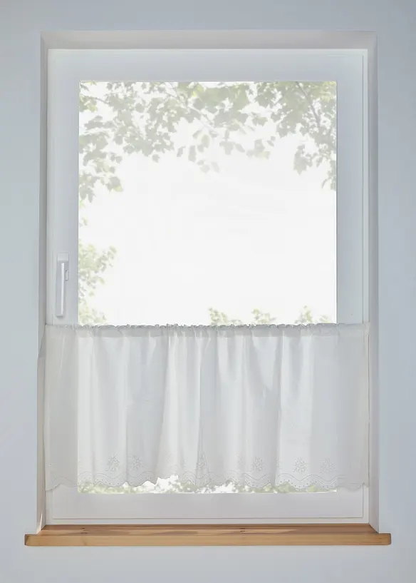 Tenda a vetro con ricami in cotone biologico, bonprix