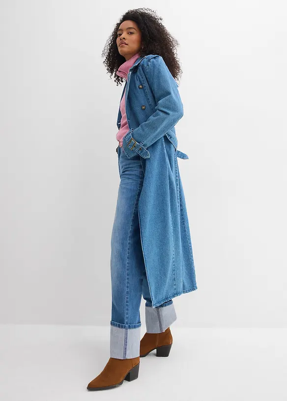 Jeans straight loose fit, vita alta, bonprix