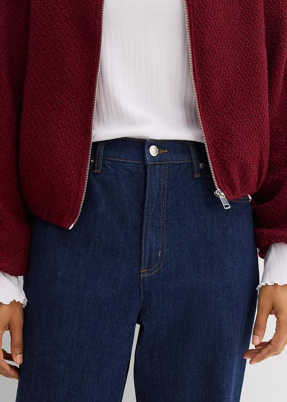 Jeans straight loose fit, vita alta, bonprix