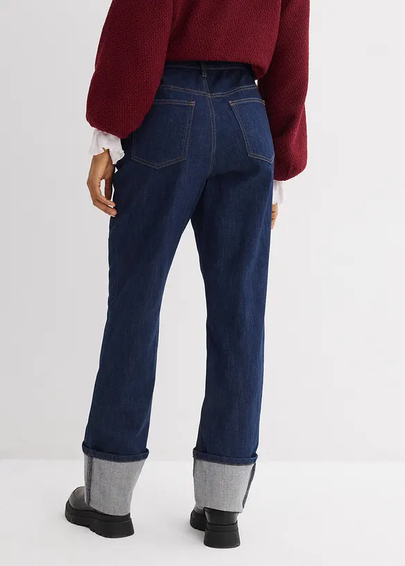 Jeans straight loose fit, vita alta, bonprix